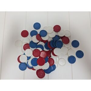 Lot of 97 Vintage Interlocking Poker Chips - 1.5" - No Box